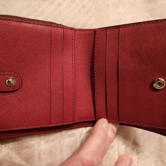 Kate Spade Wine Red Small Bifold Wallet EUC - Picture 3 of 5